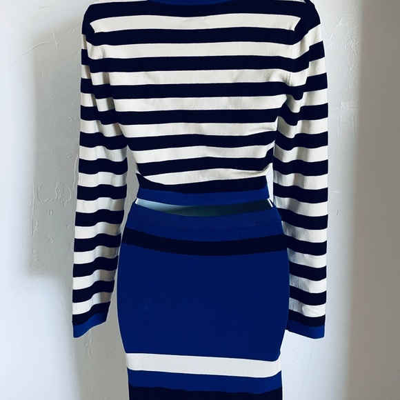 NWT Vintage Y2K TORN by RONNY KOBO Striped Knit Crop Top and Hi Rise SKIRT SET - Picture 12 of 16